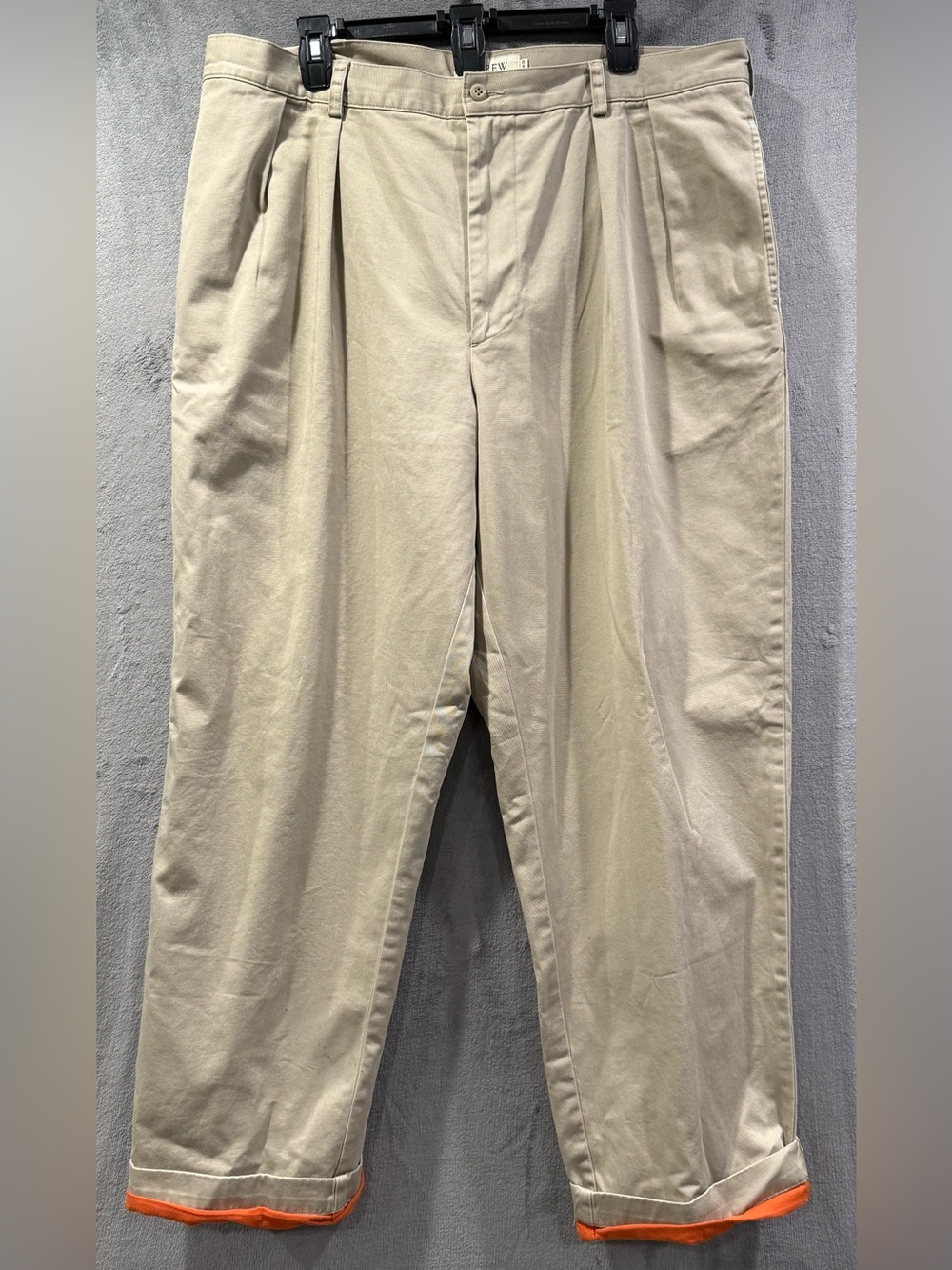J Crew VTG 90s Men’s 40x32 Orange Lined Double Pleated Chino Pants Gorpcore